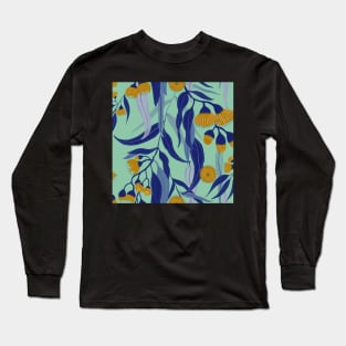 Eucalyptus flowers on green Long Sleeve T-Shirt